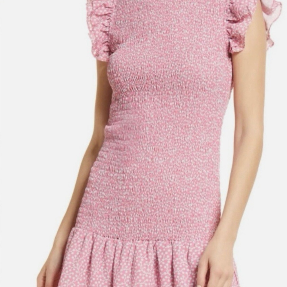 French Connection Pink Textured Mini Dress